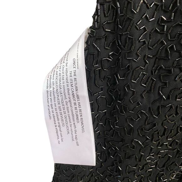 Mac Duggal Black Maxi Dress Beaded Sleeveless High Neck Column Gown 93742 Sz 4 - Picture 7 of 16